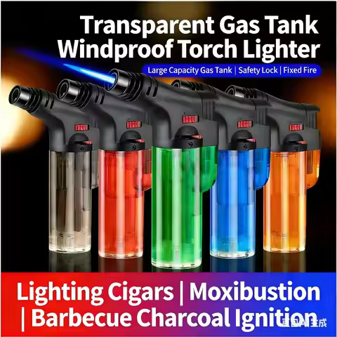 1/3/5-pack Windproof Creative Lighter for Moxibustion - Straight Jet Gas Igniter ,Cigars ,Baking Tor