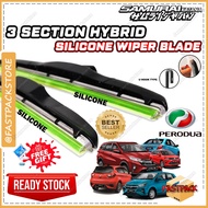 🌧️ [FREE GIFT] PERODUA CAR SILICONE WIPER SAMURAI WINDSHIELD BLADE U HOOK MYVI AXIA BEZZA ALZA ARUZ 