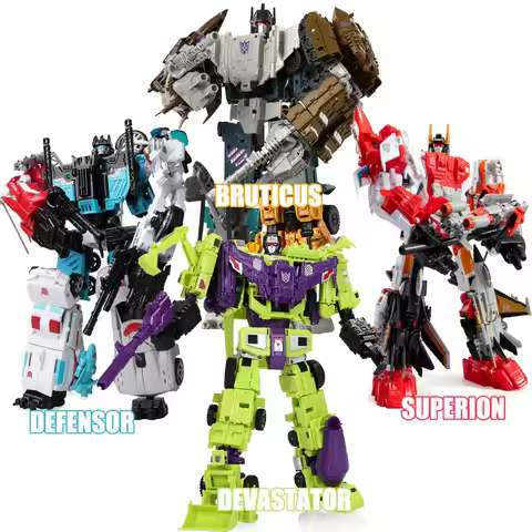 HZX 6 en 1 Devastator Haizhixing juguetes de transformación figura de acción de Anime KO G1 Robot av