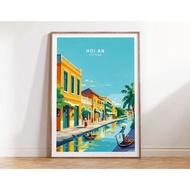 Wall Painting, Hoi An Vietnam Travel Poster, Hoi An Vietnam Travel Wall Art, Vietnam Travel Gift