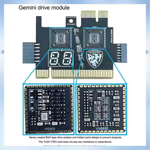TL631 Pro Multifunction Desktop Laptop LPC-DEBUG Post Card PCI PCI-E Mini PCI-E Motherboard Diagnost