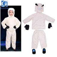 [Gazechimp] Kids Sheep Costume Polyester Hooded Tops Cute Animal Performance Outfit for Kindergarten
