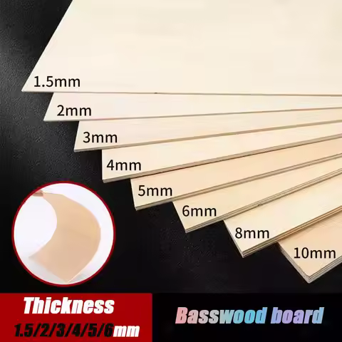 1/3/5pcs Basswood Craft Board Thickness 1.5-6mm Model Layer Wood Board DIY Craft Sand Table Building