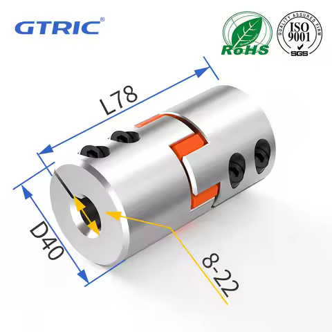 GTRIC Flexible Plum Clamp Coupler D40L78 Aluminium Jaw Shaft Coupling CNC Motor Encode Connector 8/9