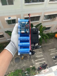 แบตเตอรี่ฟอสเฟต LiFePo4 32700 +BMS 6S 20A. 6S 1P 6100mah 19-21.8v 6100mah (หุ้มฟิล์มสีฟ้า-ดำ