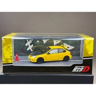 Honda Civic EK9 Yellow HJ642016DA Scale 1:64 Diecast Car Hobby Japan Brand