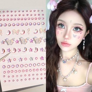 热卖妆容星月圆钻立体蝴蝶黑色珍珠贴脸部饰品儿童d演出脸贴钻贴20250529