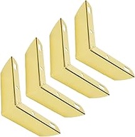 Bitray Metal Sofa Leg 1.3 Inch Height L Shape Furniture Leg Gold Table Cabinet Cupboard Couch Leg Fu