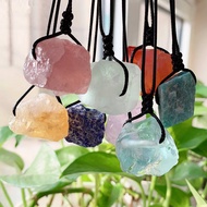 Rocks Mineral Crystal Necklace Healing Chakra Raw Stone Necklace Amethyst Carnelian Amazonite Citrin