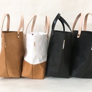 手提包 小型牛皮紙托特午餐袋，環保簡約設計／防水／抗撕裂／日常包款