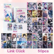 50-55pcs Manga Manhwa Characters Link Click Laser Holographic Lomo Cards Animation Cartoon Manhua Hi