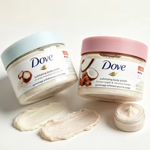DOVE Scrub Cleanses 2 PCS Set the skin, Moisture, exfoliates, removes dead skin and makes the skin s