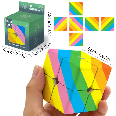 6 Color Cube, 2x2 Cube Puzzle Cube, 2x2x2 Puzzle, Ideal Cube Puzzle for Adults, Christmas/Birthday G