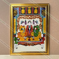 Three Vi Tao Quan painting 36x48cm in glossy fabric with genuine composite frame