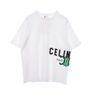 【二手】Celine CELINE短袖T卹 Triomphe 標誌印花 RX0HV1242GJL3L 白色純棉T卹 男士 全新