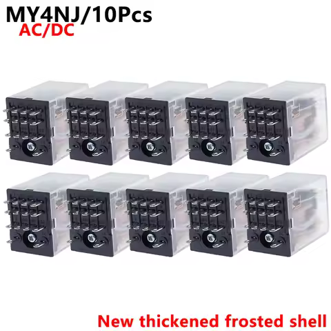 10PCS MY4NJ HH54P MY4N-J 14 Pin AC/DC 12V 24V 36V 48V 110V 220V 380V Mini Relay Intermediate Electro