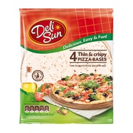 โปรคุ้ม ถูกดี เดลีซัน แผ่นแป้งพิซซ่า 9 นิ้ว 320 กรัม Deli Sun Thin and Crispy Pizza Base 9" 320g สุด