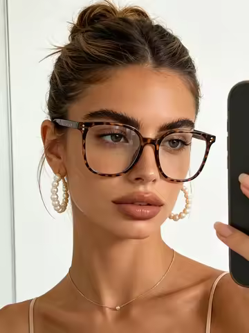 1pc premium tortoiseshell frame glasses, big face, thin, daily commute, fashion glasses, glasses