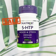 80% Sale!! EXP11/2025 5-HTP ชนิด Time Release Maximum Strength 200 mg 30 or 60 Tablets (Natrol®) 5-H