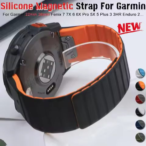 22/26mm Magnetic Silicone Strap For Garmin Fenix 6 6X Pro 7 7x 5X 5 Pro Gen 2 Quick Fit Bracelet For