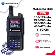 วิทยุสื่อสาร Motorola GP338 Plus Walkie Talkie 15 วัตต์ 6 Bands วิทยุสื่อสารดำ ระยะการสื่อสาร 10km 6