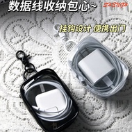 Portable Data Cable Data Cable Storage Bag Transparent Outing Storage Bag Headphone Data Cable Stora