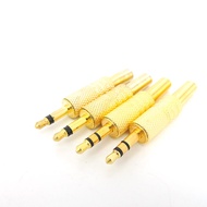5pcs 2 3 pole mono gold plated color 3.5mm 1/8" 3.5mm male jack plug Audio Connector audio plug 3.5 