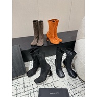Dries Van Noten 2024 Autumn/Winter Thick Heel Ankle Boots - Elastic Design