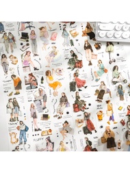 1 Roll 78.74inch(200cm) Work Diary Series Stickers On Roll Cutting Decor Notebooks Personalized DIY 