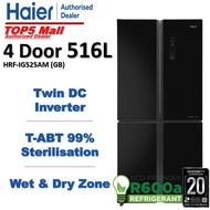 HAIER HRF-IG525AM (GB) 4 DOOR 516L INVERTER BOTTOM FREEZER FRIDGE REFRIGERATOR peti sejuk 电冰箱【 DELIVERY BY SELLER 】