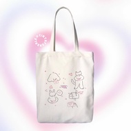 CUTE MAIL CANVAS ZIPPER TOTE BAG