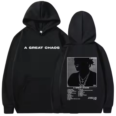 Rapper Ken Carson A Great Chaos Album Hoodies Men Women Fashion Harajuku Sweatshirts Casual Loose Ov