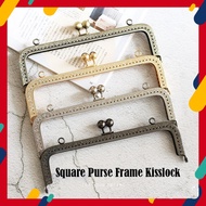 Square Shape Purse Frame 8.5cm 10.5cm 12.5cm 15cm 20cm Kisslock Kiss Lock Frame Kiss Lock Handbag Ki