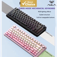 AULA F75 Wireless Gaming Mechanical Keyboard RGB Customized 75% Layout Side-engraving Gasket Mounted