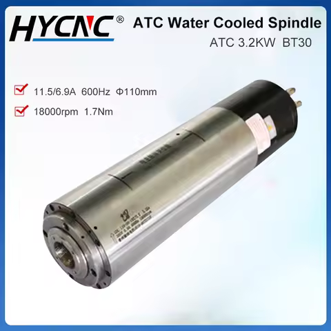 3.2KW ATC Water Cooled Spindle Motor BT30 Automatic Tool Changer 18000RPM 220V 380V For CNC Router M