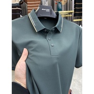 Ice Silk Polo Men's t-Shirt Men's Business Polo Shirt Polo Shirt Men's Shirt Men's Summer Men's Casual Men's Lapel Polo Short-Sleeved Top Men's Fashion Men's Clothing