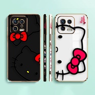 Classic Cartoon Hello Kitty Cat Line Art Side Printed E-TPU Phone Case For XIAOMI POCO F4 F3 M5 M4 X5 X4 X3 C40 F5 F1 REDMI K50 K40 NOTE 12 11 10 S GT PRO PLUS NFC Gaming Turbo 5G