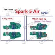 With IC Charger Board For Tecno Spark 5 Air KD6a USB Charging Port Board Dock Plug Socket Jack Conne