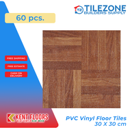 60 pcs. KENT PVC Vinyl Floor Tiles Color code: 6208 - 30x30 cm 1.3mm - Ideal for Home & Commercial V
