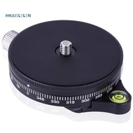 Camera Pan Base With  Style Plate, 0.95Cm Screw Aluminum Panoramic Ball Tripod Head With Bubble Leve