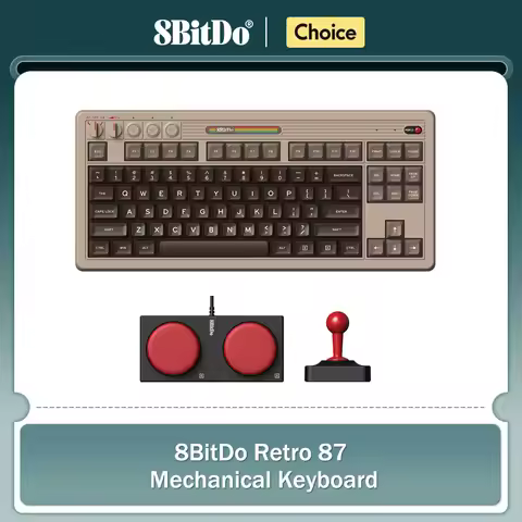 8BitDo Retro Mechanical Keyboard, BT/2.4G/USB-C Hot Swappable Gaming Keyboard with 87 Keys, Dual Sup