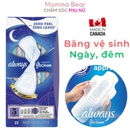 Always Infinity sanitary napkins, Radiant, Pure Cotton, day and night, with wings, American product 
