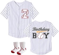 Toddler Boy Birthday Baseball Theme Shirt with Socks Kids Baseball Jerseys 1st 2nd 3rd 4 Year Old Bi