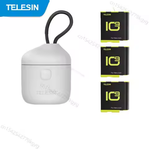 TELESIN Allin Box 1750mAh Battery Charger For GoPro Hero 10 9 Black Fast Charging 3 Slots Battery TF