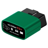 Vgate VLINKER FD + เครื่องตรวจจับการวินิจฉัยข้อบกพร่อง V2.2บลูทูธ4.0โอบีดีสำหรับรถ