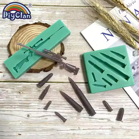 Gun Silicone Mold Chocolate Fondant Cake Decorating Tools DIY Crystal Epoxy Resin Mould Sniper Rifle