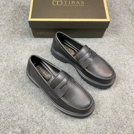 Tibas Full Grain Leather Chunky Loafer Shoes, 5cm Height Increasing Men's Western Shoes CK03