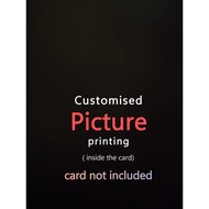 Customised printing picture inside handmade card -  (A6 size- folded paper)