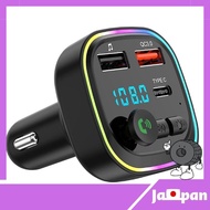 【 Direct from Japan】FM transmitter Ninonly Bluetooth 5.0 car charger QC3.0 fast charging Type-C&amp;2USB port Car FM transmitter USB memory TF card CVC noise reduction FM transmitter Hands-free calling 7 colors LED light Cigar socket 12-24V Car compatible car