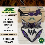 COVERSET Y15 V1/V2 EXCITER RC150 (1) PURPLE RED BLUE YELLOW YAMAHA Y15 RAPIDO COVERSET STICKER TANAM